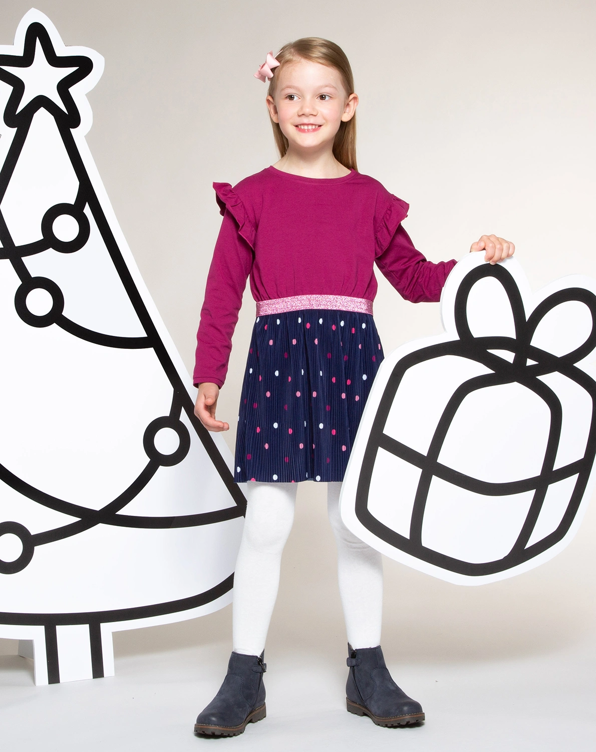 Langarmkleid PÜNKTCHEN in dunkelblau