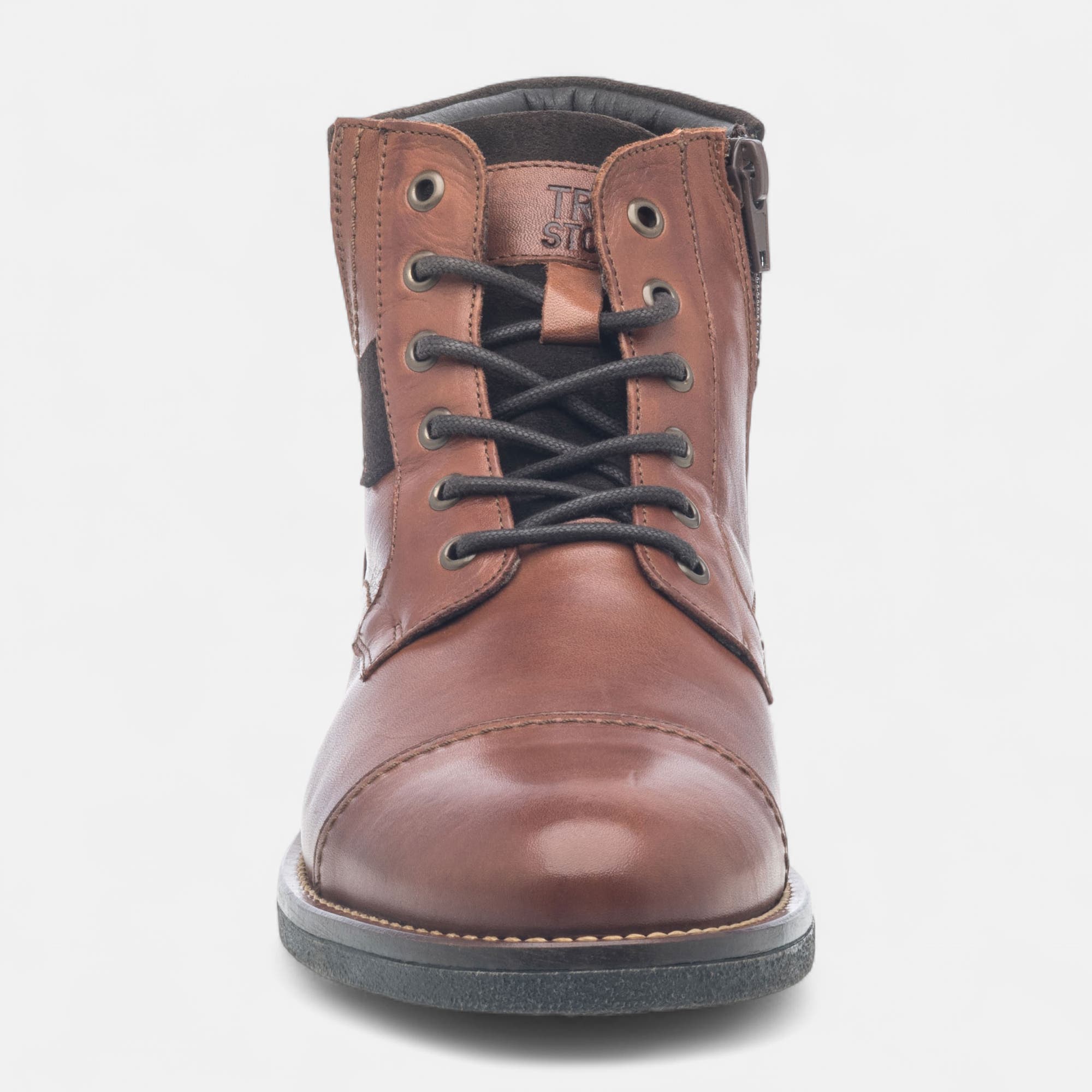 Bottines Homme en cuir cognac