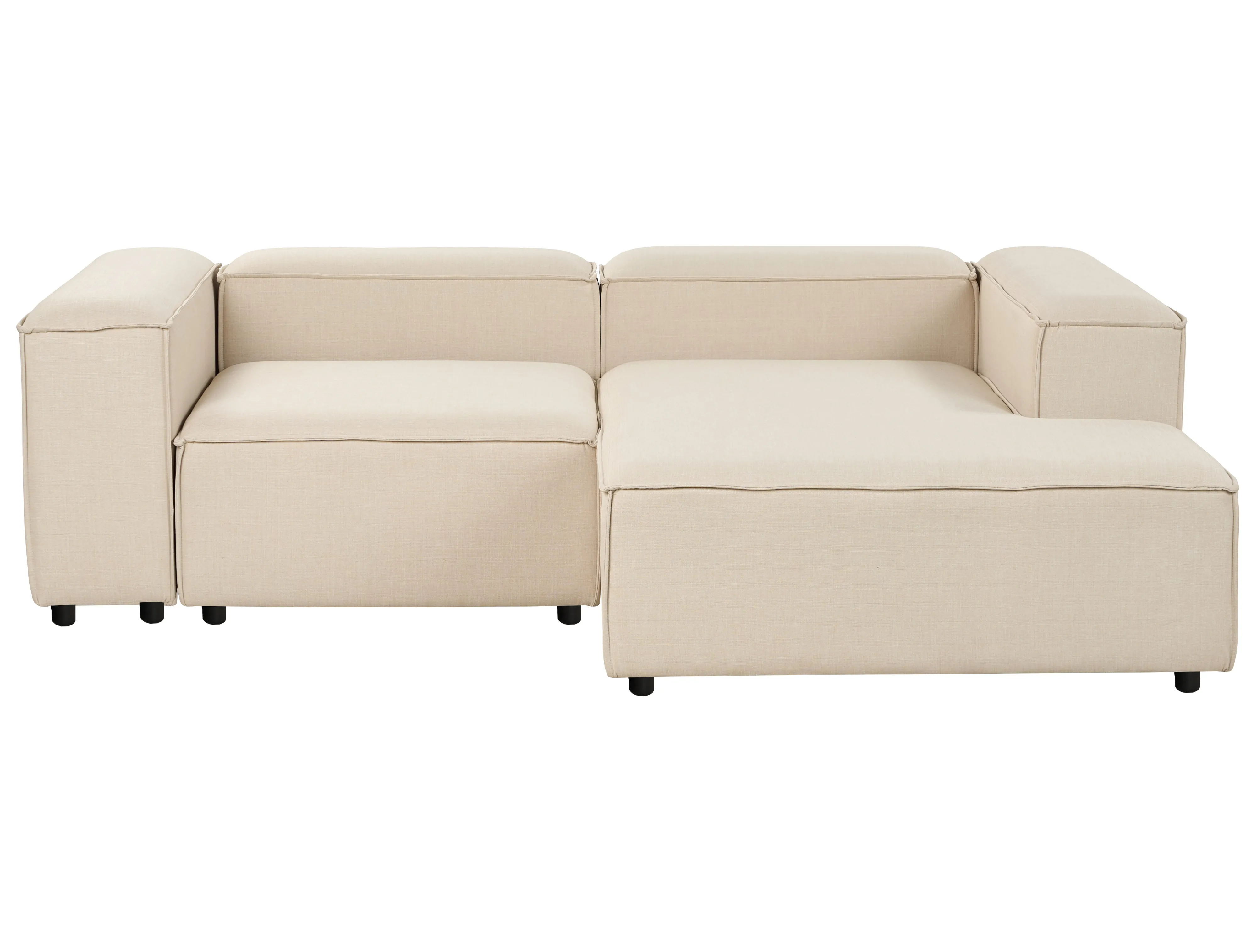 Modulaire hoekbank 3-zits ARDAL Stof Beige met ottomaan linkszijdig