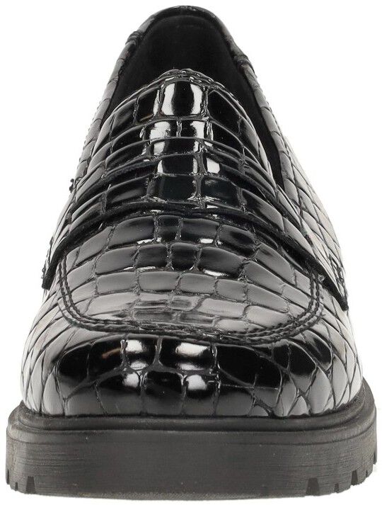 Rieker Mocassin zwart croco lak