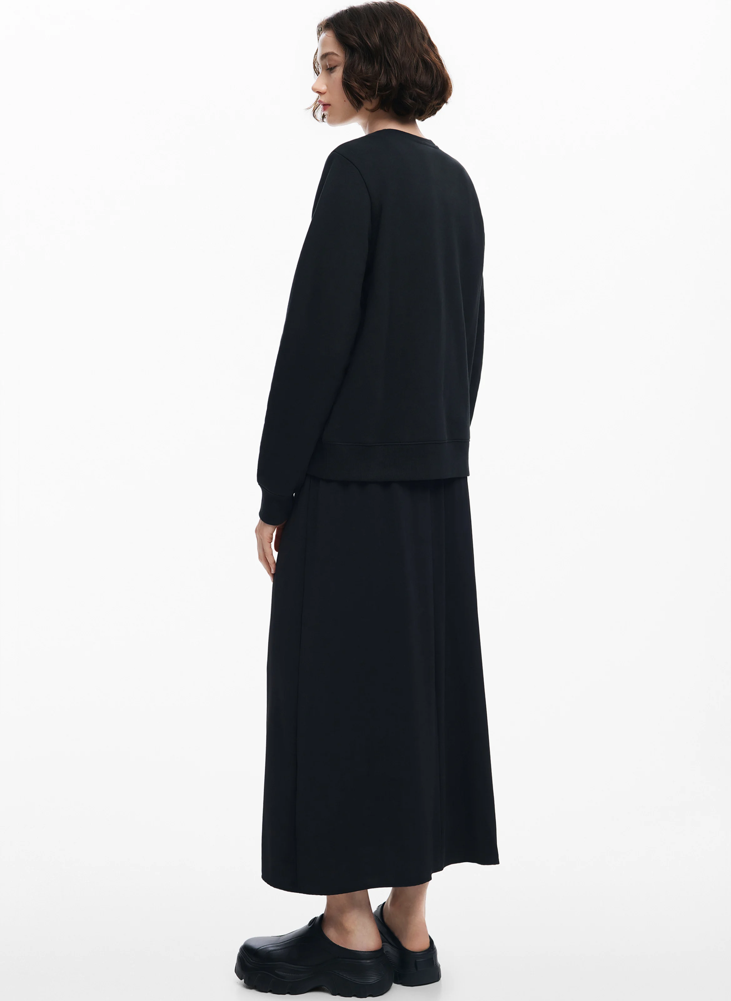 Sweat col rond en coton | Noir