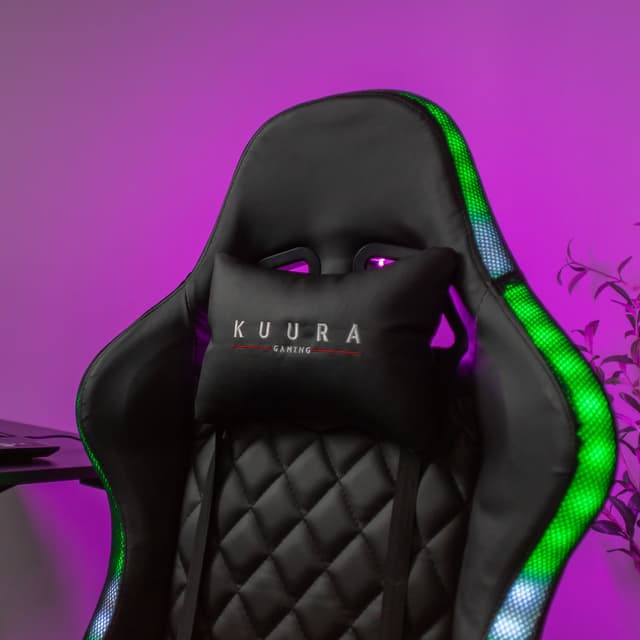 Kuura Gaming Gamerstol RGB, Sort