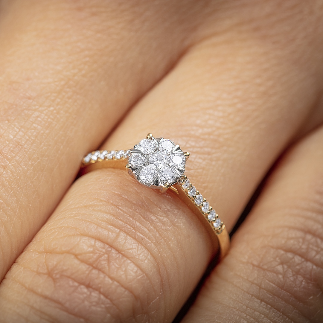 Verlobungsring 750/18 K Gelbgold mit Diamanten 0.33 ct H/si by CHRISTIAN