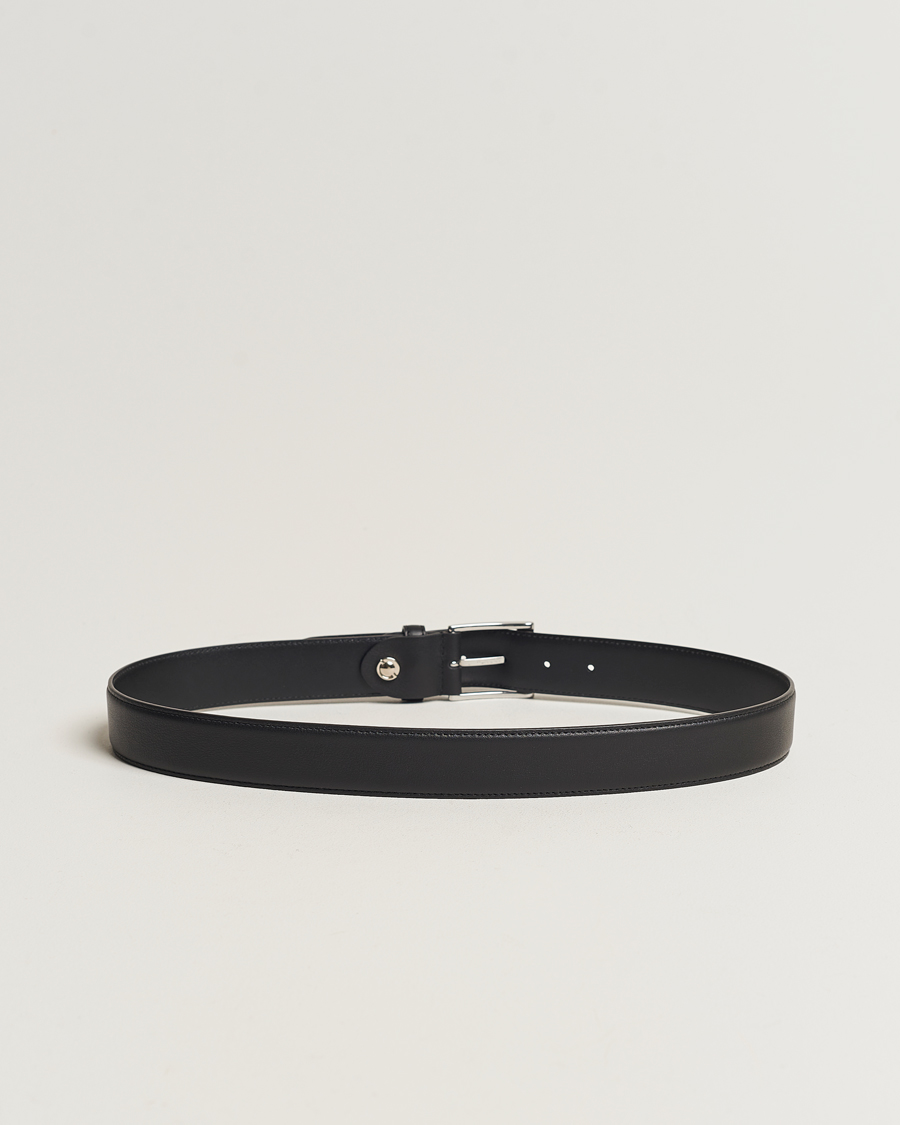 Canali Classic Leather Belt Dark Brown Calf