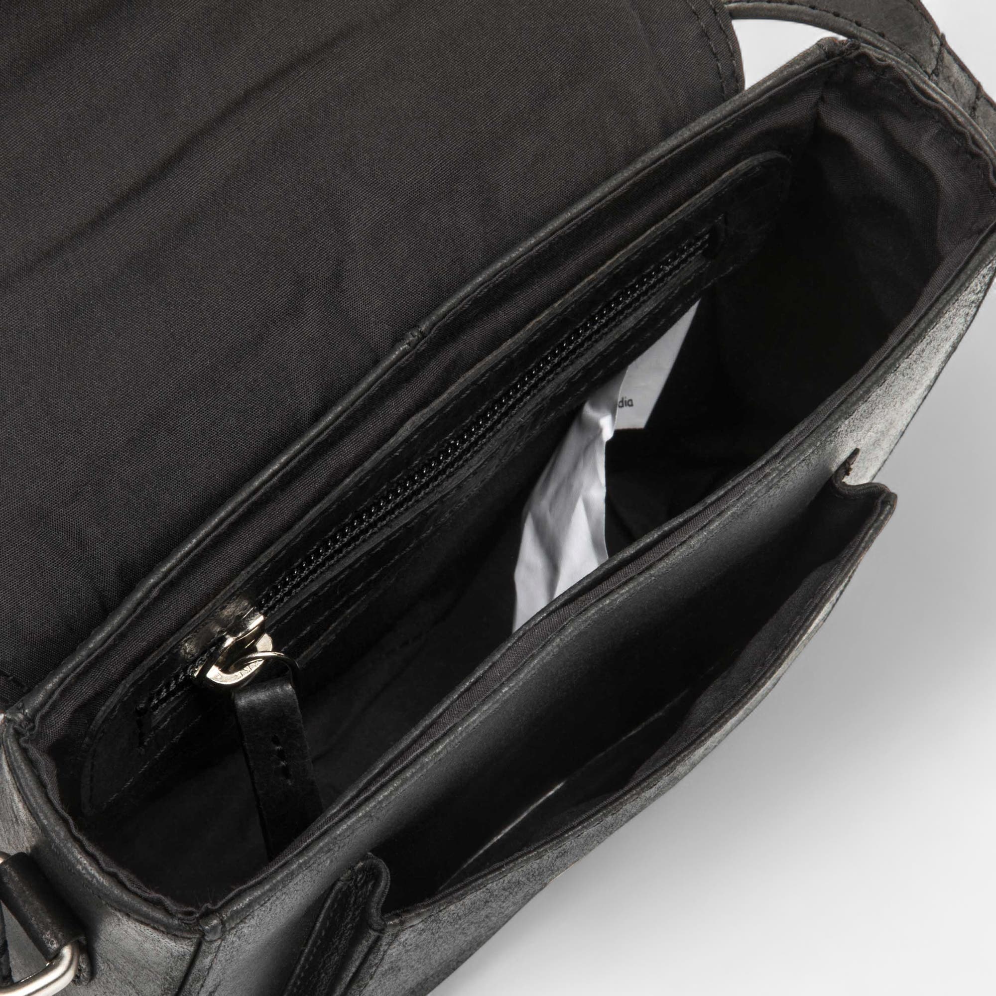 Sac bandoulière en cuir noir