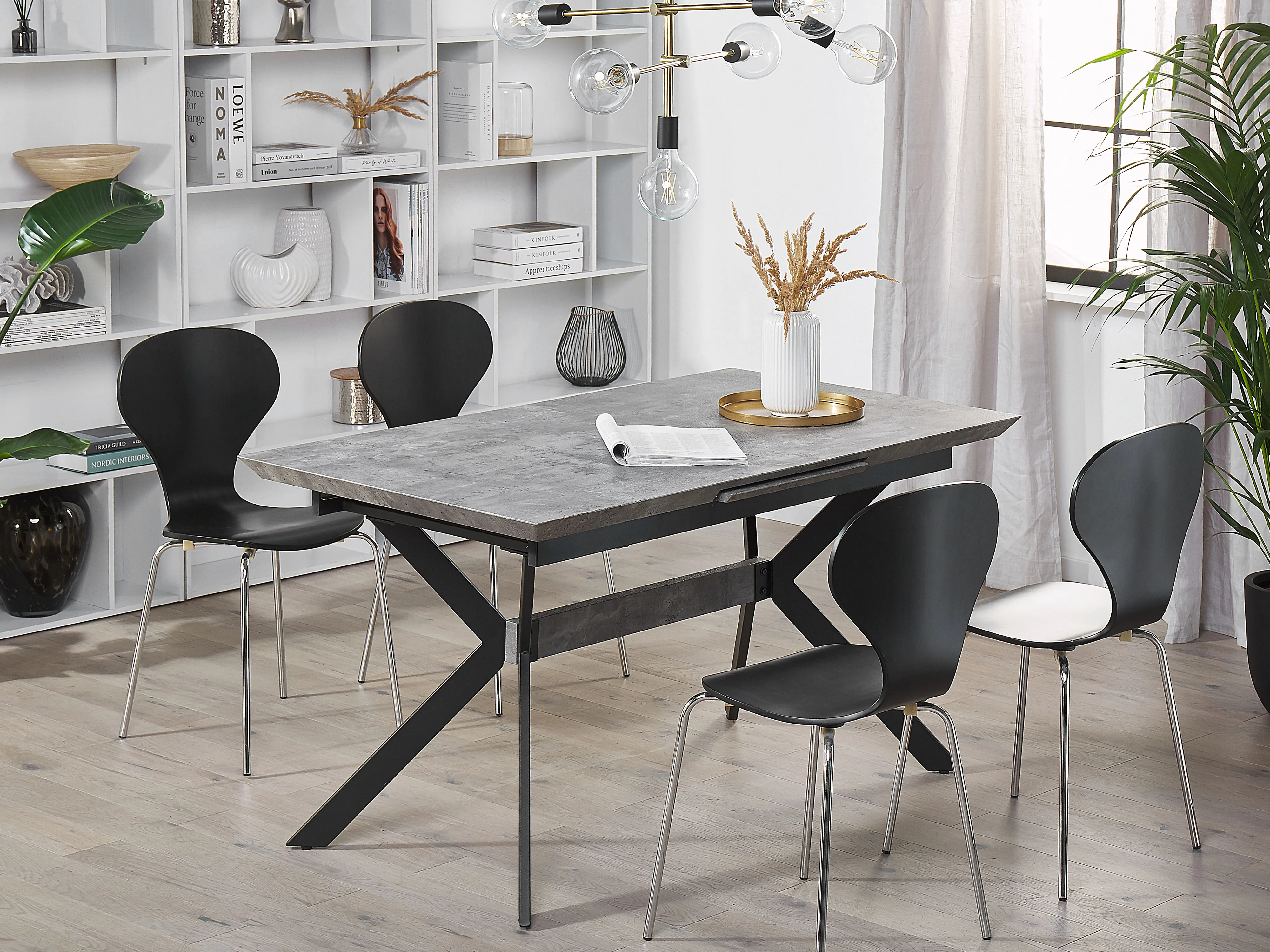 Eettafel uitschuifbaar BENSON Lichtgrijs 80 cm 140/180 cm