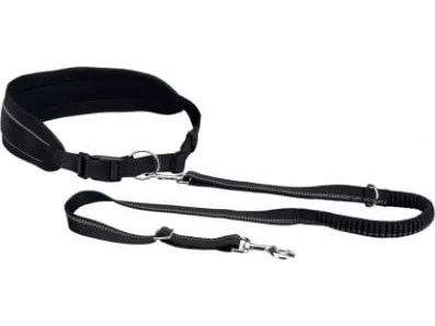 Trixie Waist Belt with Leash, 75-120 cm/9 cm, black