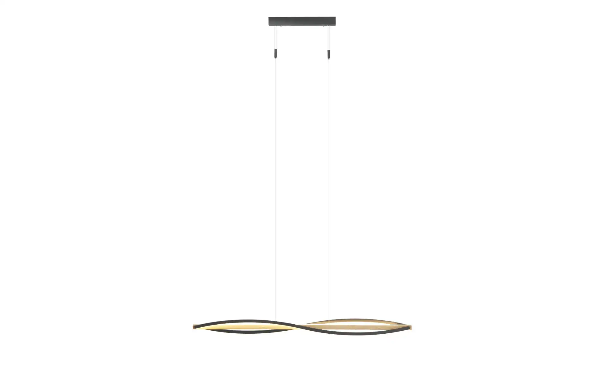 KHG LED-Pendelleuchte, 3-flammig, schwarz/ Eiche