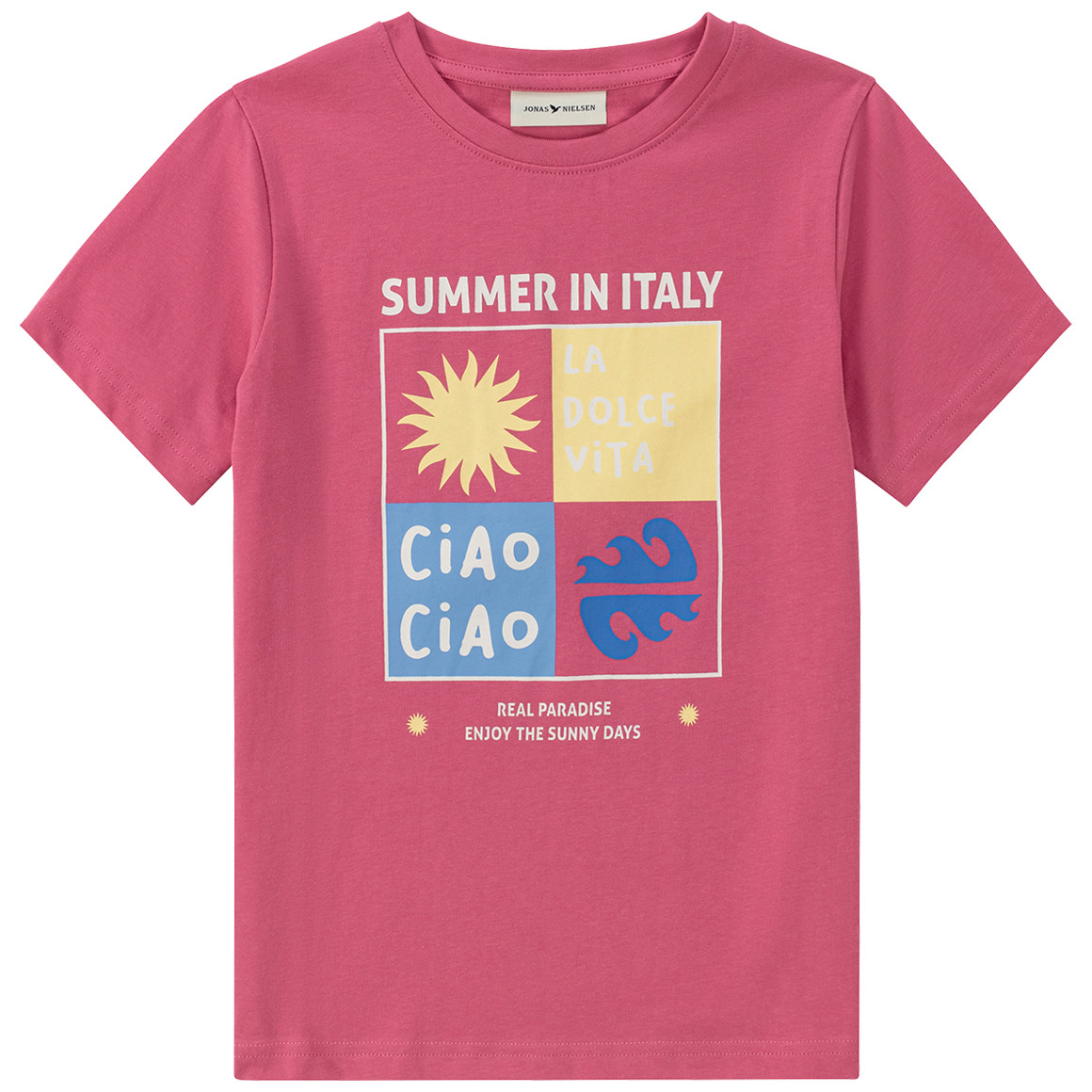 Jonas Nielsen Jungen T-Shirt mit großem Print pink