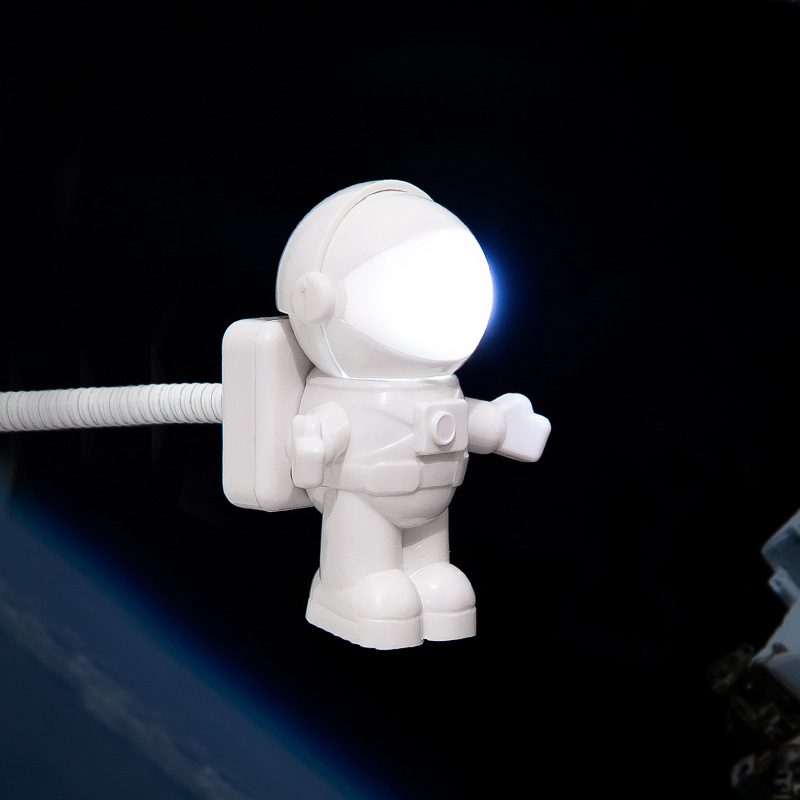 LED Astronaut PC Leselampe USB Deko Nachtlicht Mini Spaceman Beleuchtung - Weiss