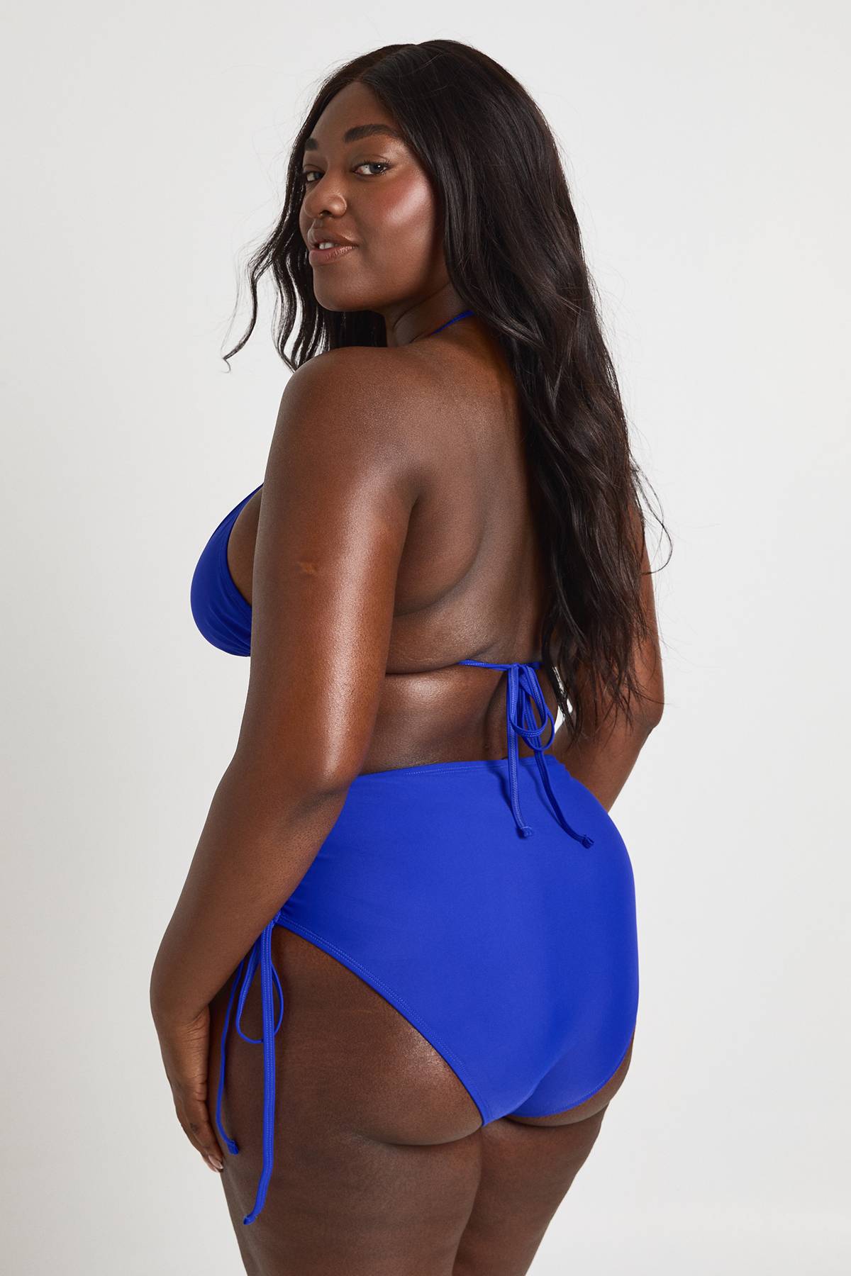 boohoo Bas De Bikini Grande Taille Taille Haute Gainant Avec Fronces