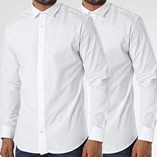 Lot De 2 Chemises A Manches Longues Joe Blanc
