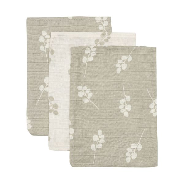 Jollein Twig Washandje - 3 Stuks - Olive Green