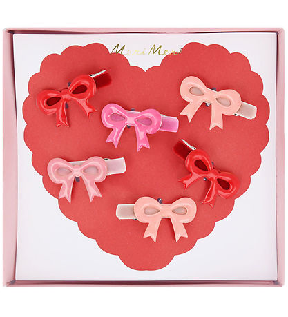 Meri Meri Haarspange - 6er-Pack - Emaille - Schleifen - 4 cm - K
