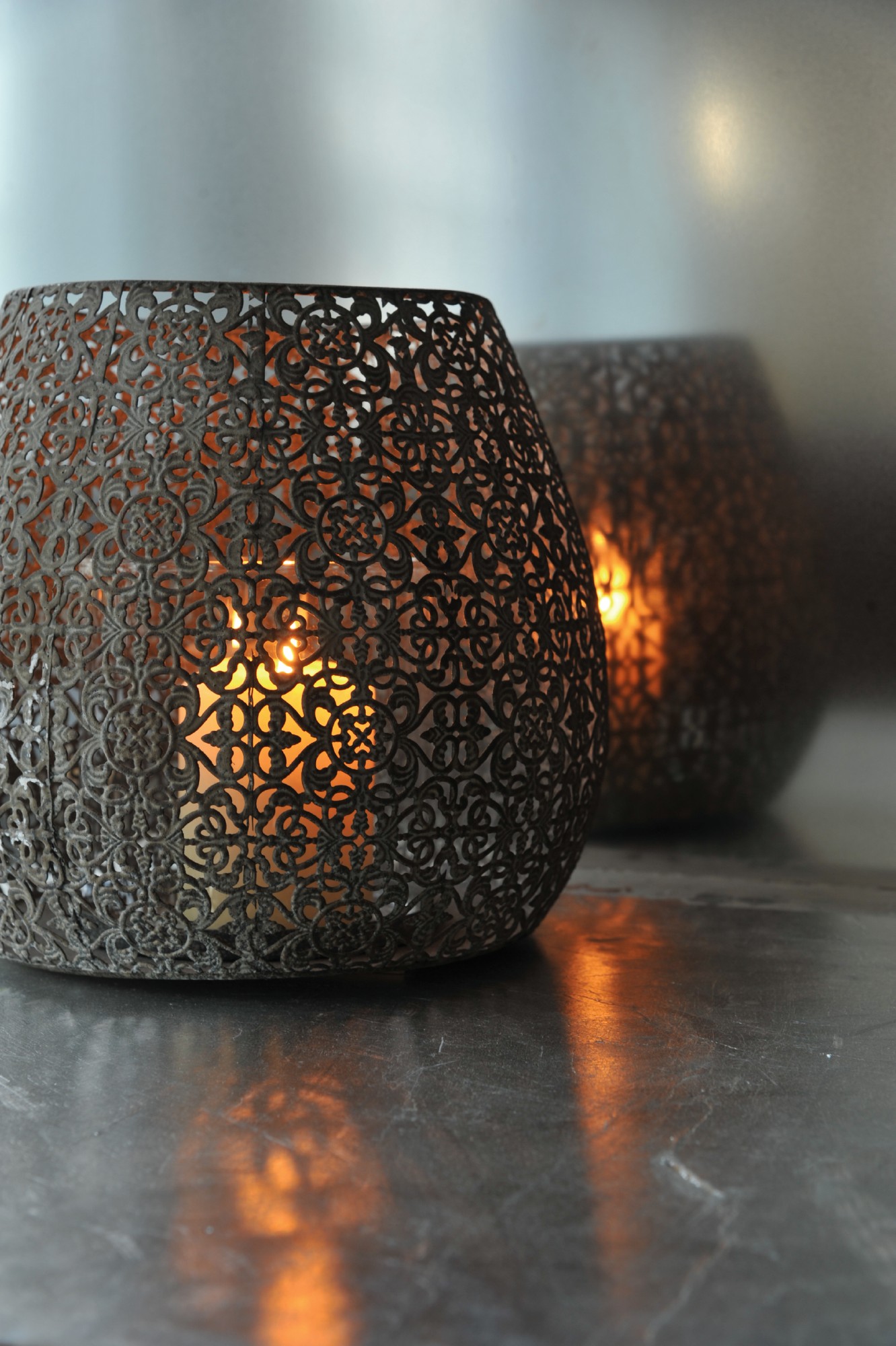 Laterne 'Dubette' aus Metall, Ø 24 cm, H 21 cm von fischer's lagerhaus