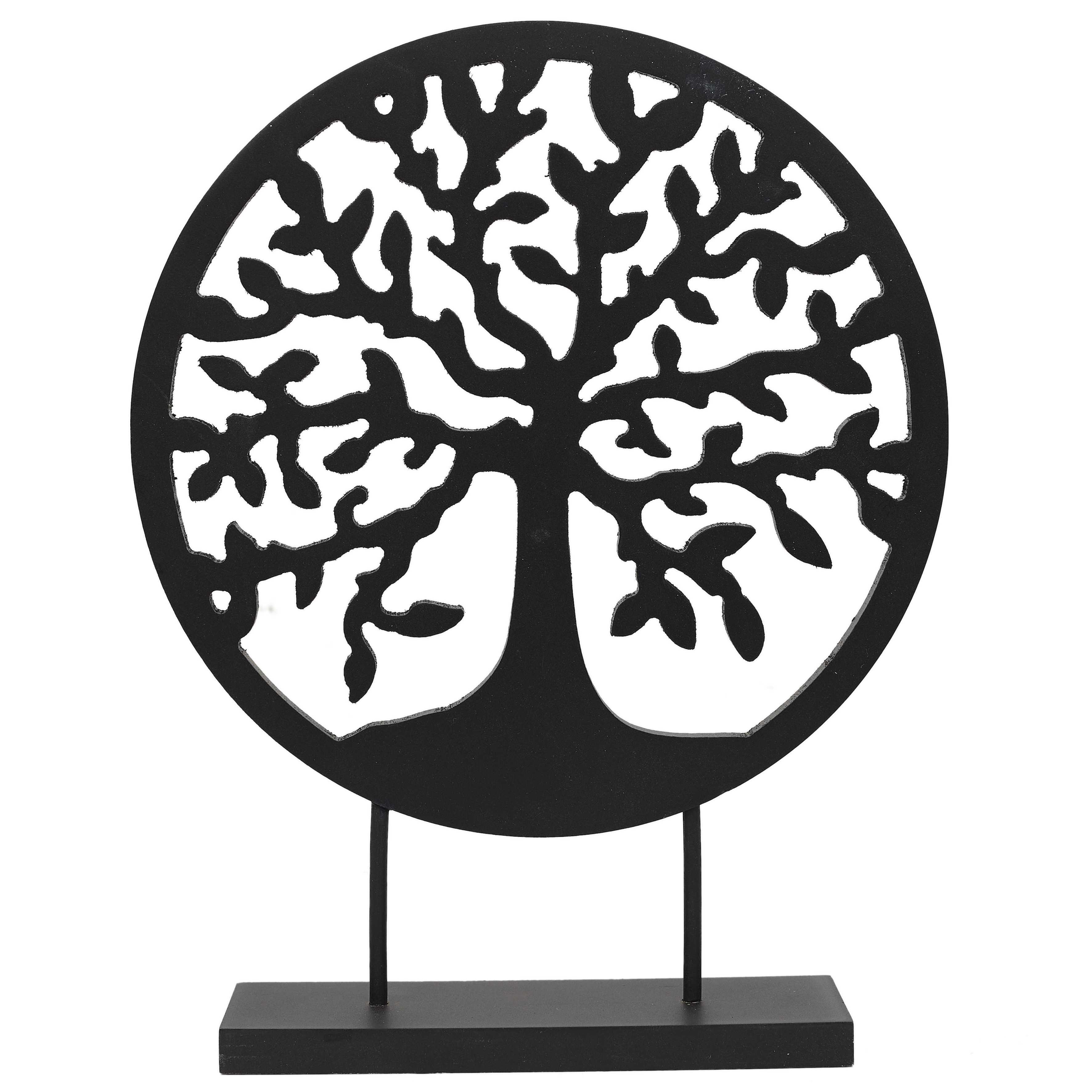 DECORATION A POSER NOIRE ARBRE VIE 22X28CM