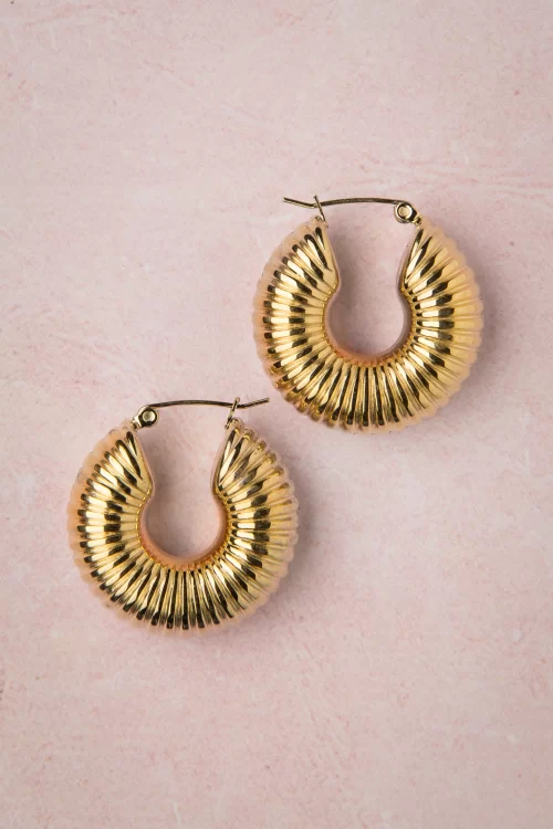 Topvintage Boutique Collection Caterpillar oorringen in goud