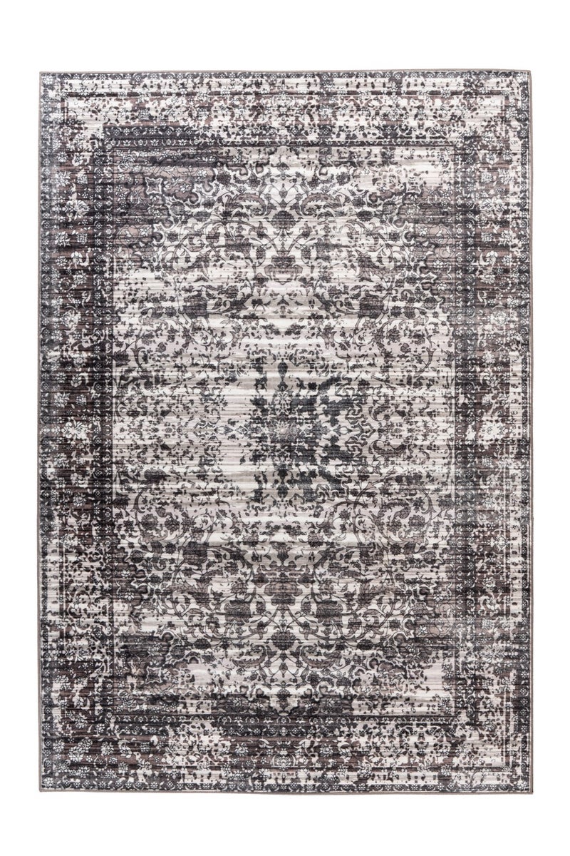 Laagpolig vloerkleed Rhombique Grijs Vintage design, used look, Oosters 80 x 150 cm