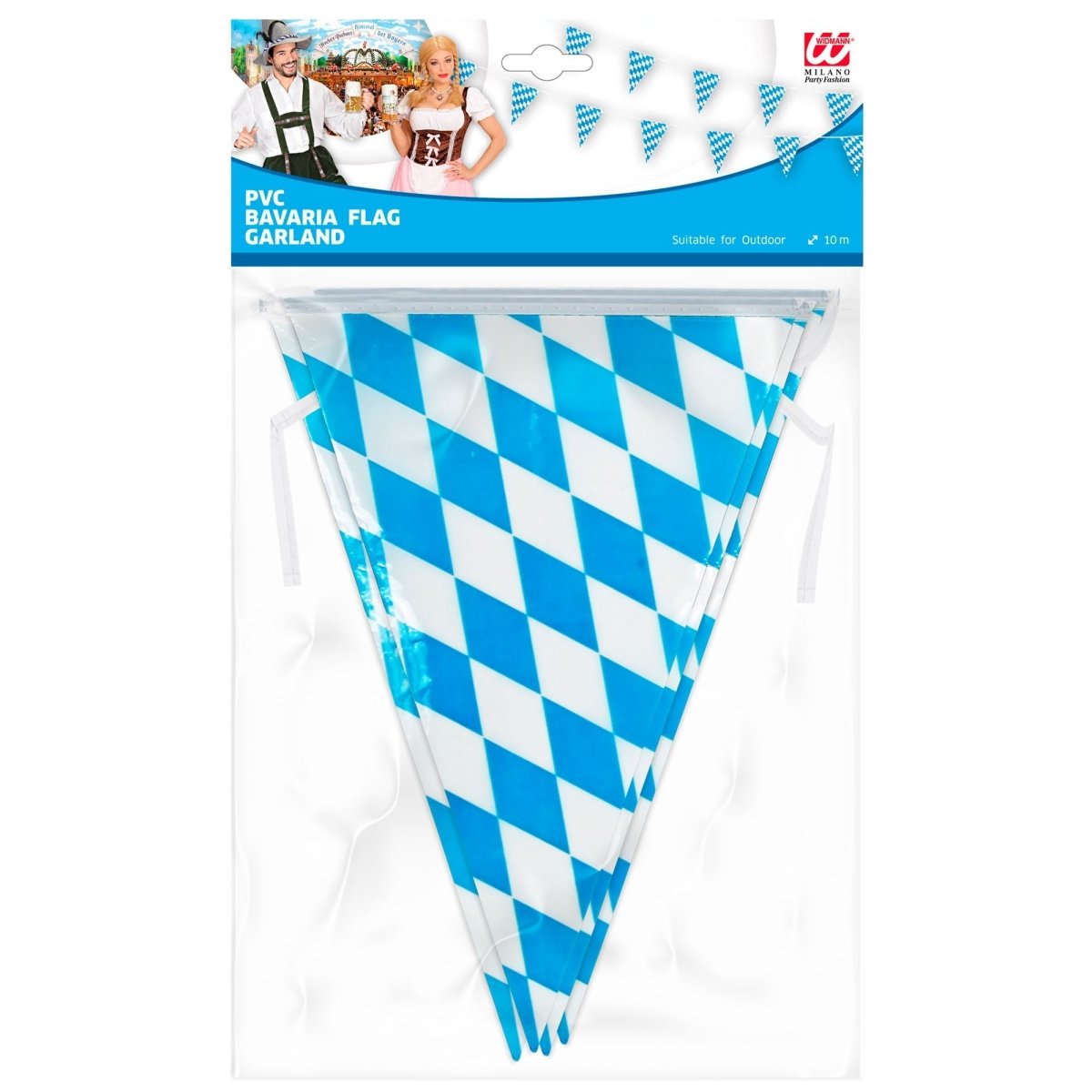 Oktoberfest Slinger Blauw Wit 10m