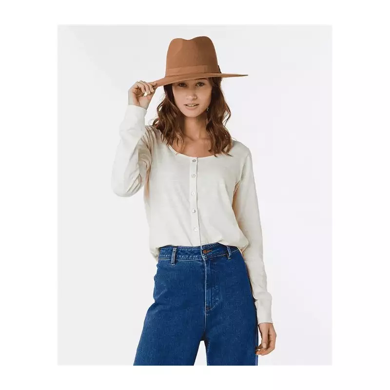 Teeshirt femme RIPCURL Cascais Ls Tee Off White