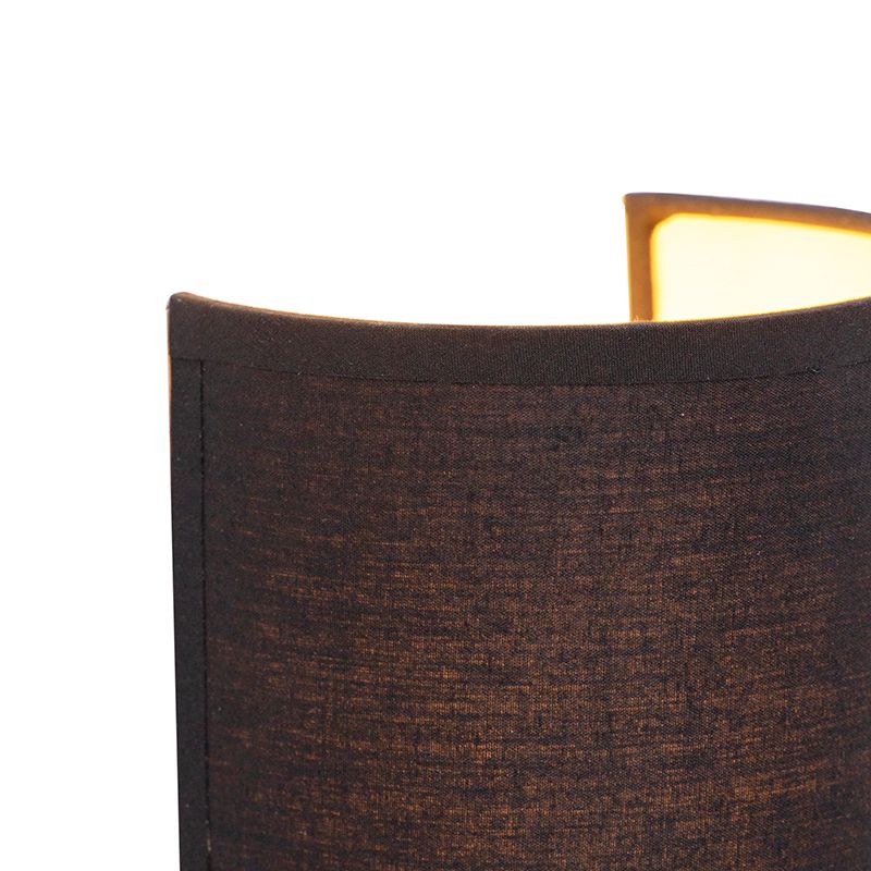 Moderne wandlamp zwart en goud - Simple Drum