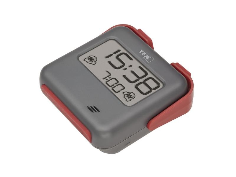TFA Dostmann Digitalwecker Buzz Rot/Schwarz Digitaler Reisewecker