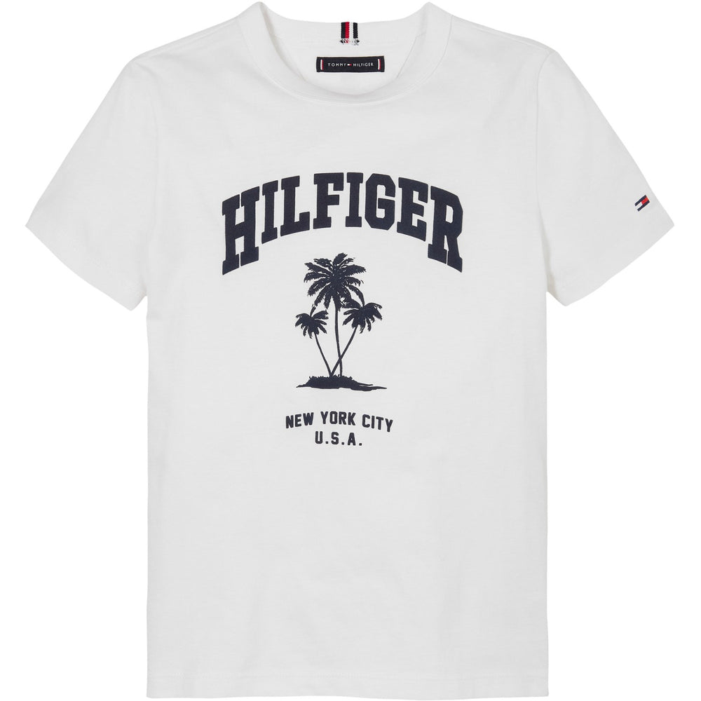 Køb Tommy Hilfiger White Hilfiger Palm Print T-Shirt