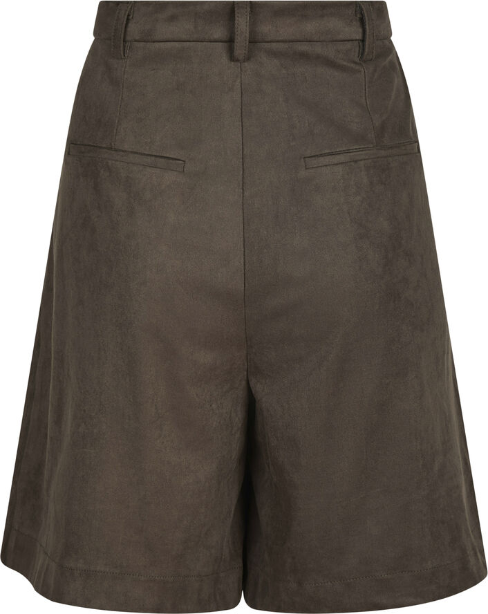Neo Noir Nika Faux Suede Bermuda Shorts Dark brown