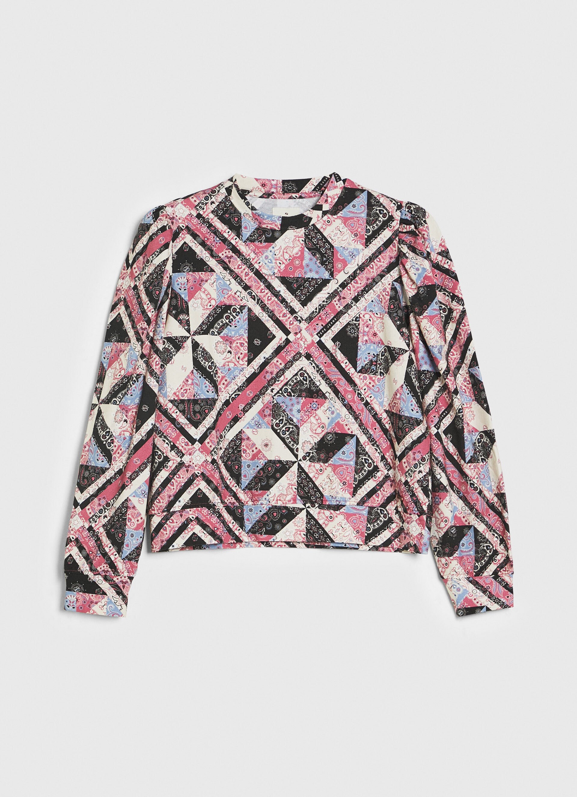 Suéter de algodão patchwork - multicolorido