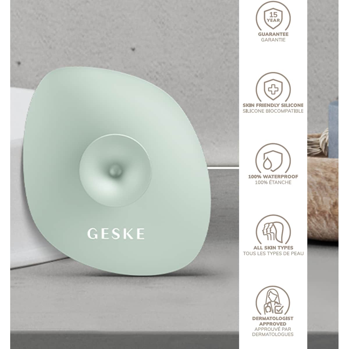 Geske eksfolierende ansiktsbørste GK000038GN01 (grønn)