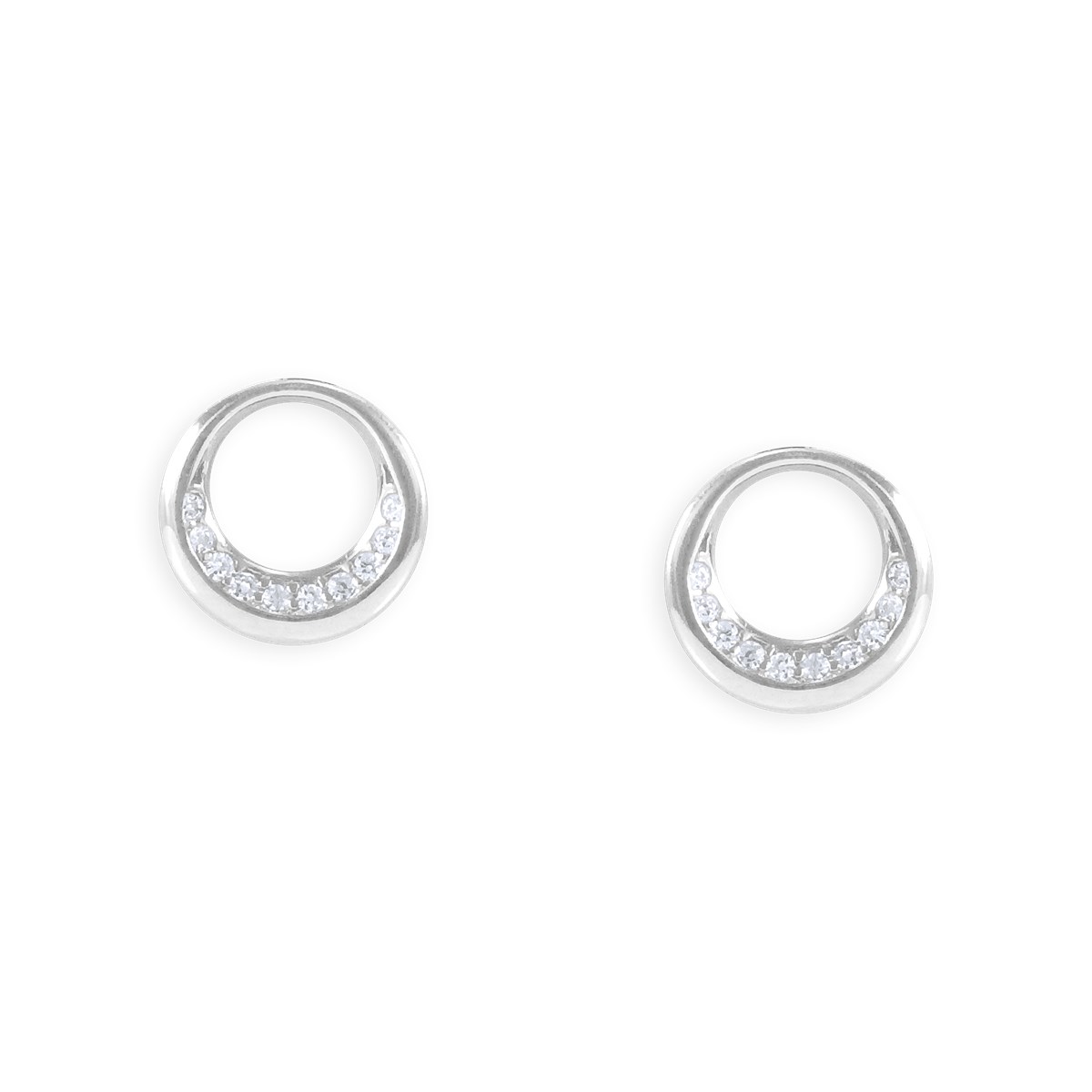 Boucles d'oreilles en argent 925 rhodié avec oxydes de zirconium