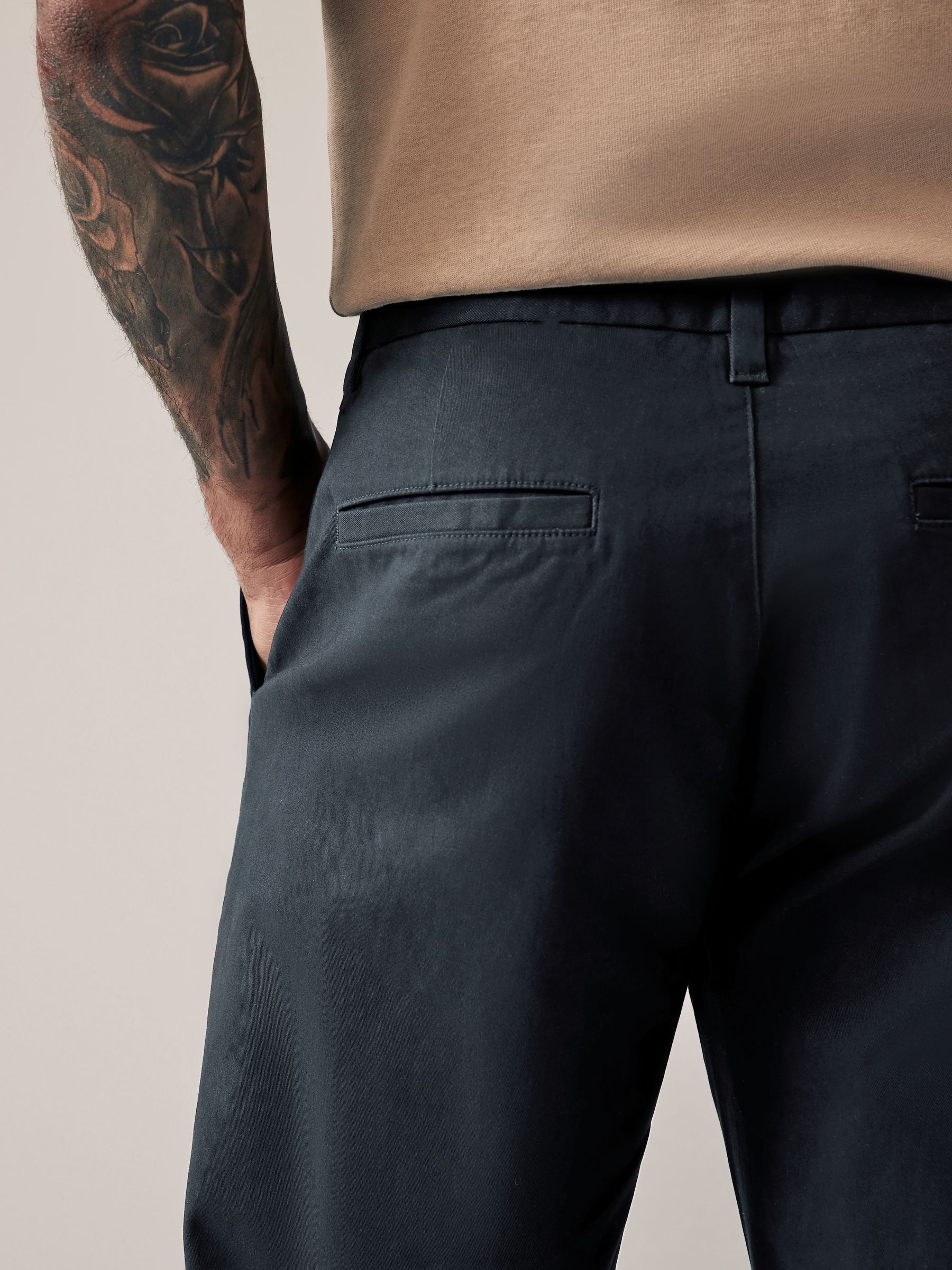 Donkerblauw - Relaxed fit - Stretchy chino