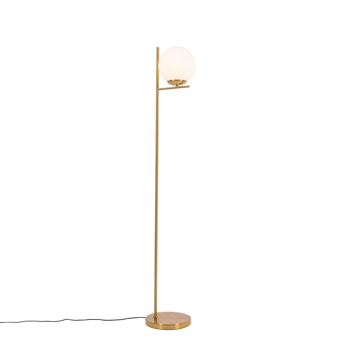 Art Deco vloerlamp goud en opaal glas - Flore