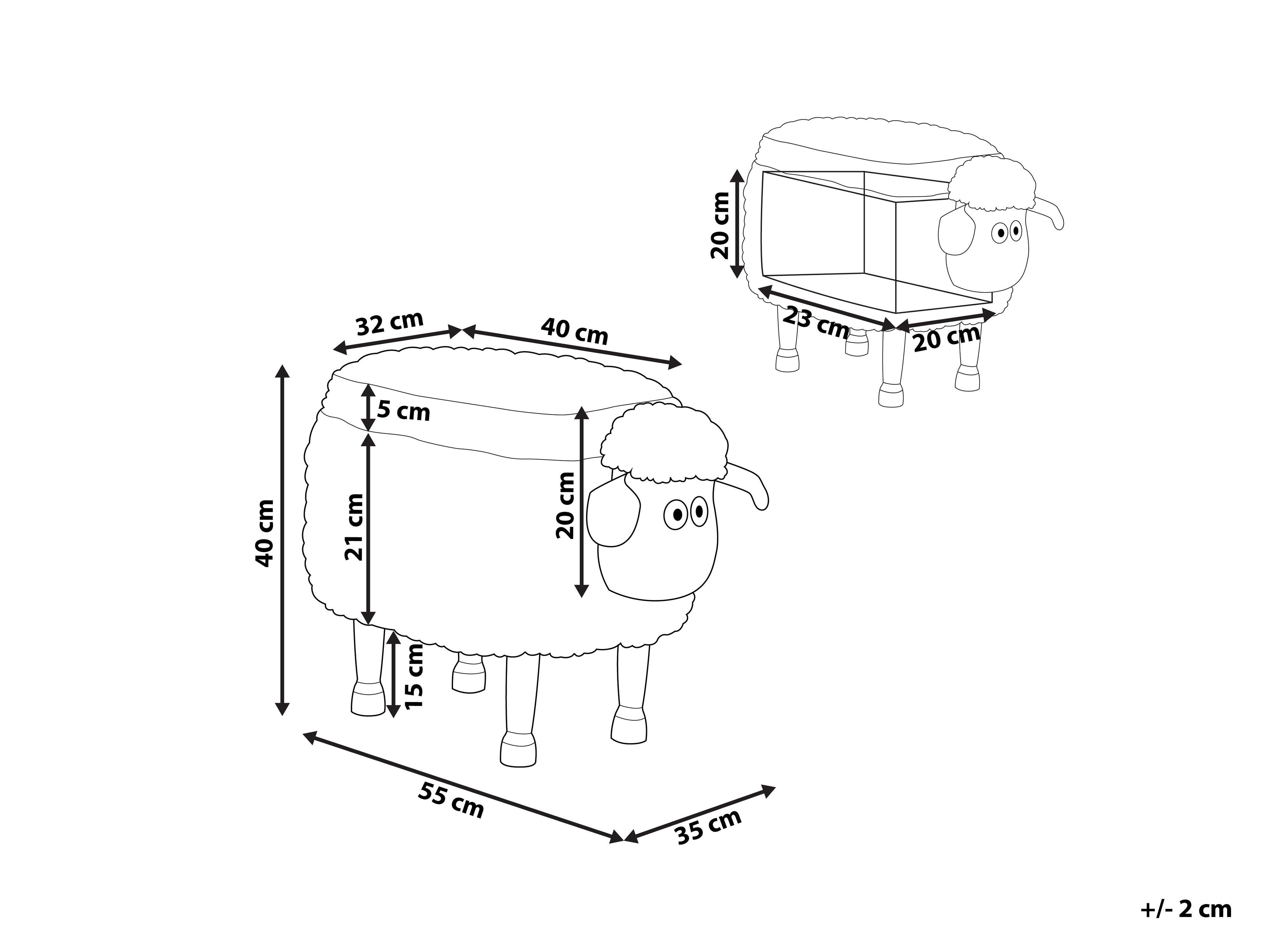 Dierenpoef met opbergruimte SHEEP Stof Lichtbeige Schaap
