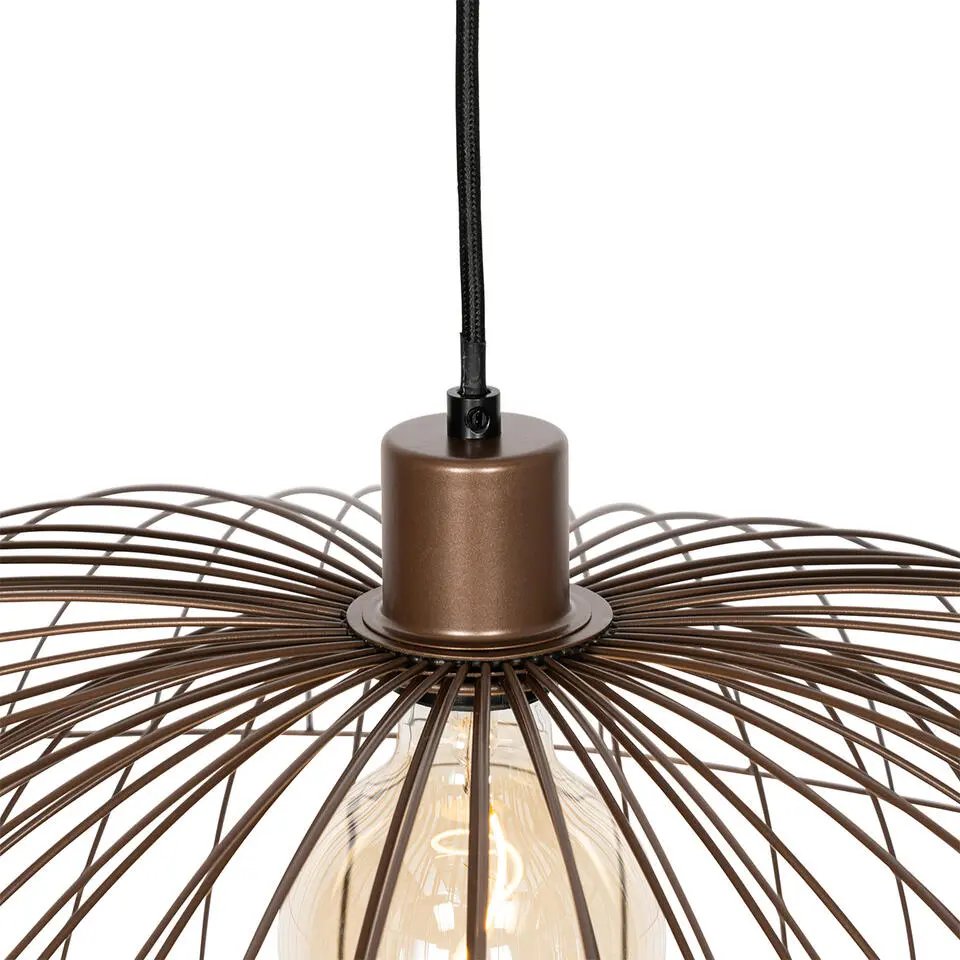 Qazqa hanglampen pua bruin e27