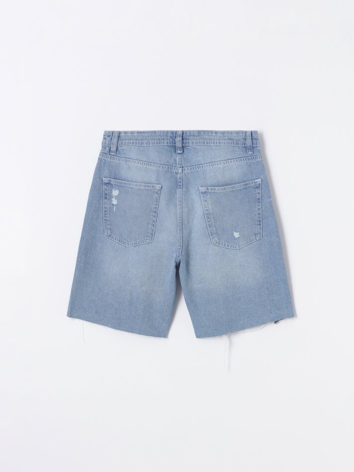 Shorts jeans folgados - Índigo