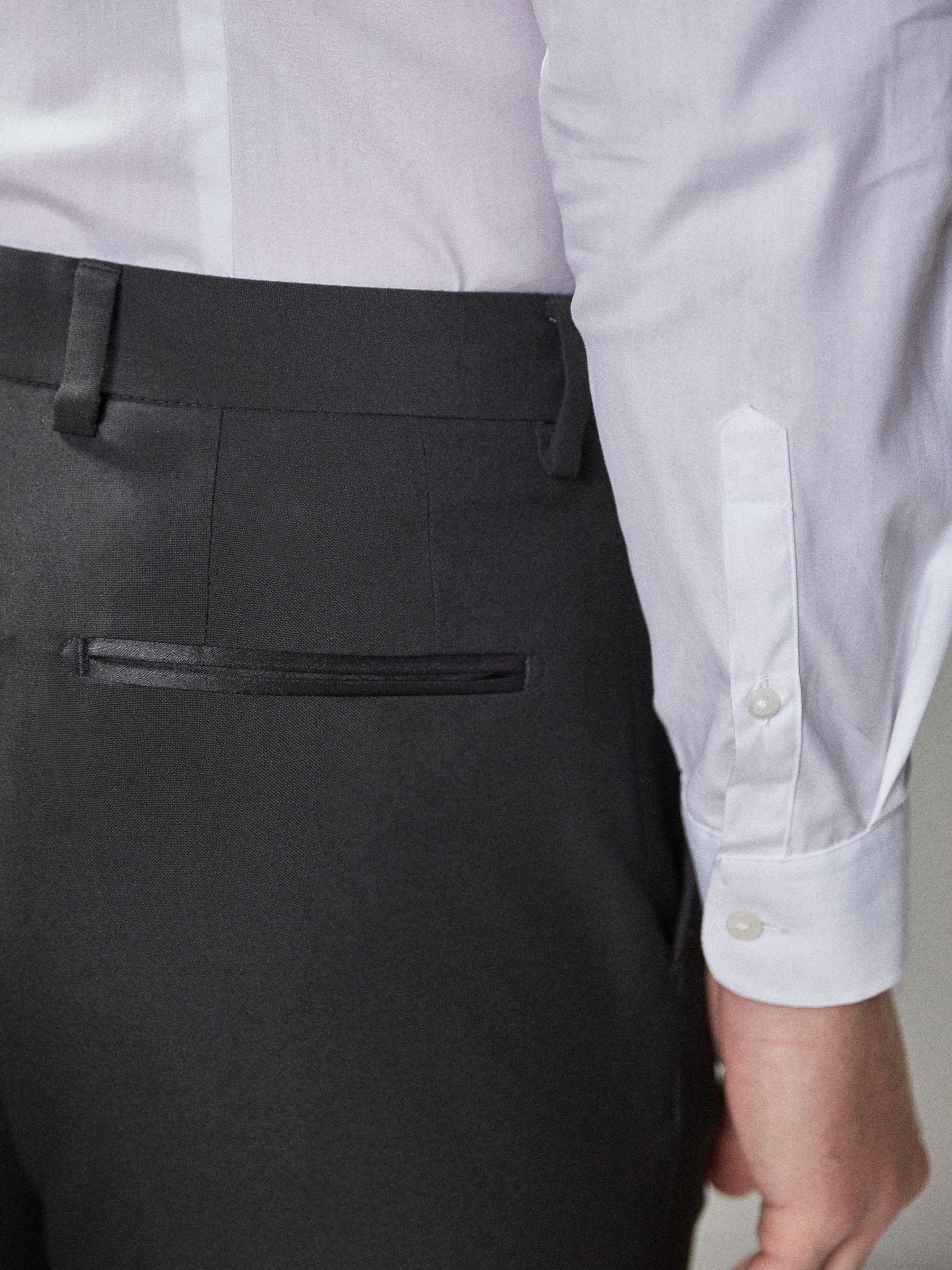 Zwart - Strakke Pasvorm - Pantalon in smokingstijl