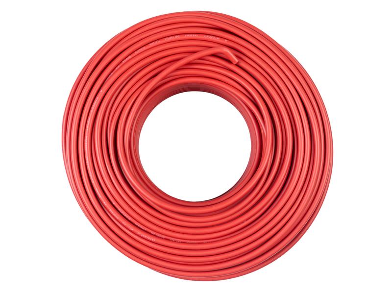FURBER.power Solarkabel 6 mm² Rolle 100 m, Rot Anschlusskabel Solarpanel mit offenen Enden
