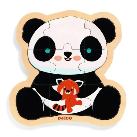 Djeco Holzpuzzle: Panda, 9 Teile
