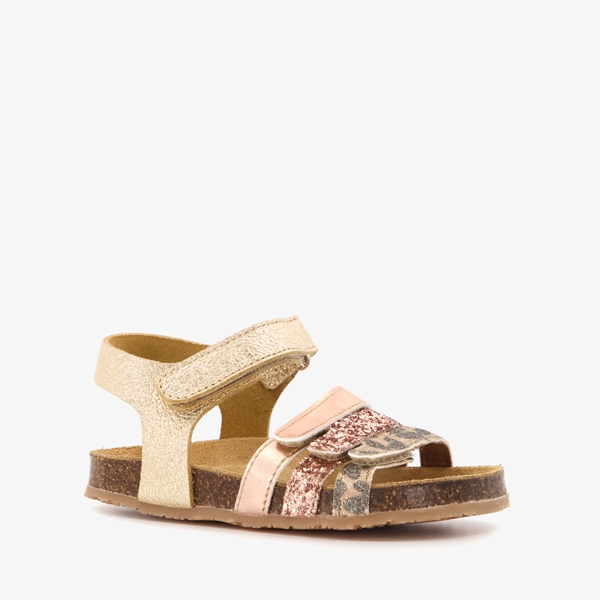 Groot leren meisjes bio sandalen met glitters