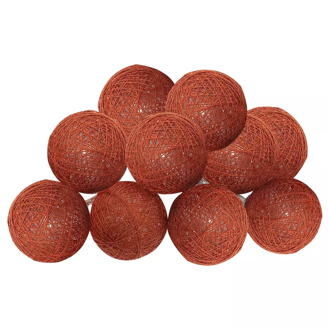 Guirlande lumineuse à piles 10 boules 1,65 m Terracotta