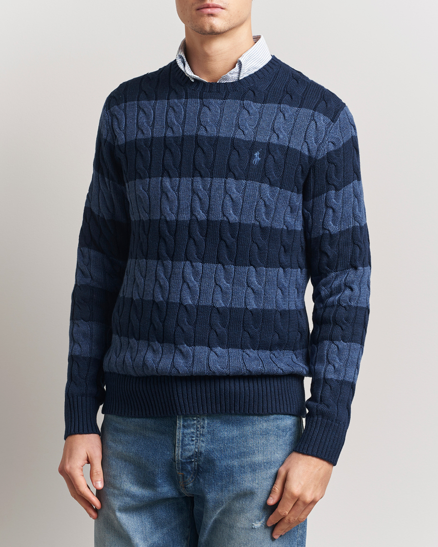 Polo Ralph Lauren Striped Cotton Sweater Navy Combo