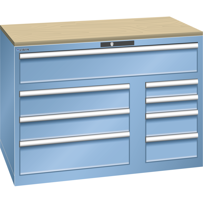 Armoire à tiroirs Lista 64 x 36E  H 87 x L 119,3  x P 72,5 cm 8 tiroirs Key Lock