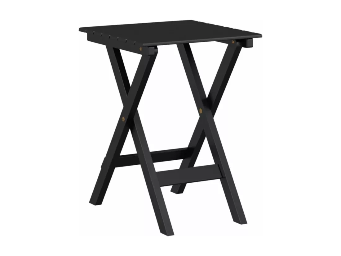 Chaises à bascule lot de 2 table pliable noir massif peuplier