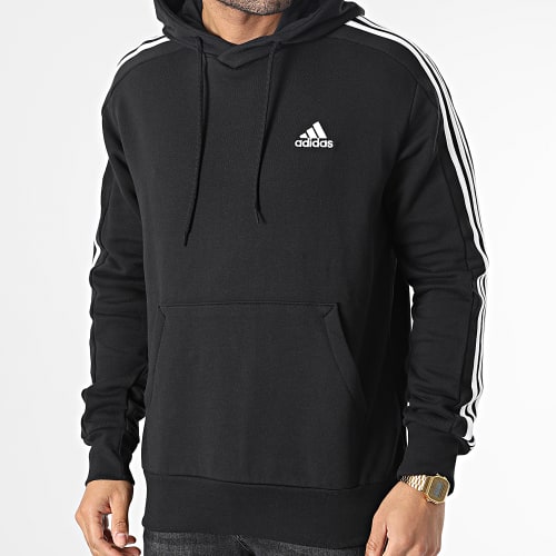 Sweat Capuche A Bandes IC0435 Noir