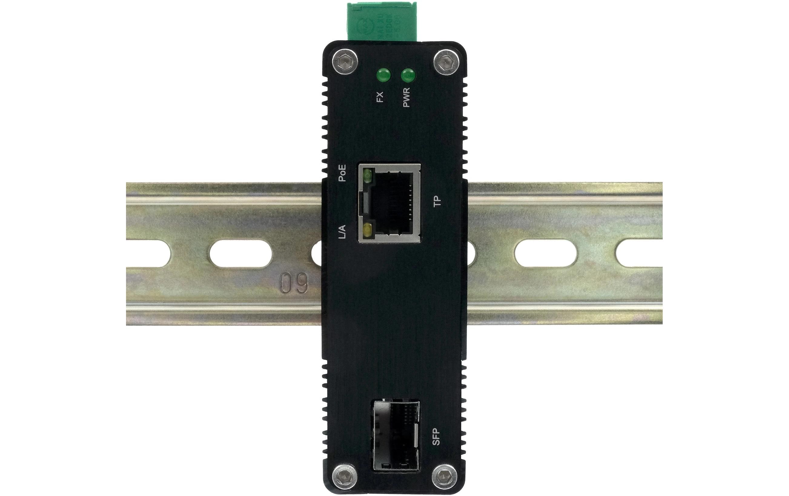 Medienkonverter EX-60340, 60W, SFP, mit PoE+<br>PoE+ Medienkonverter 10/100/1000Base-T zu SFP