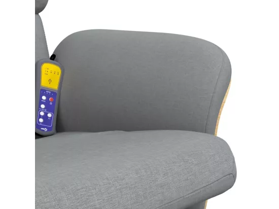 Fauteuil inclinable massant et repose-pied gris clair tissu
