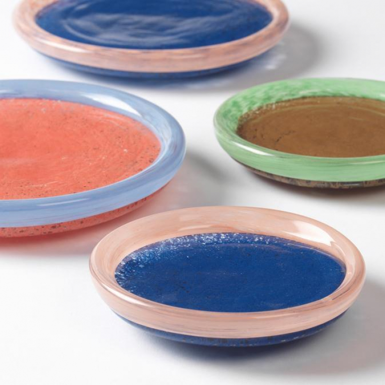 Broste Copenhagen Hula kandelaar Ø17 oranje blauw