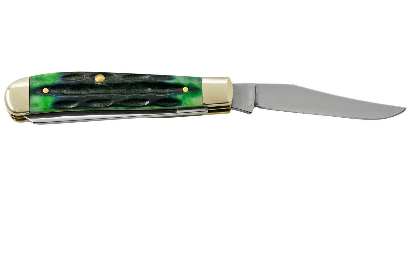Case Jig Mini Trapper, Hunter Green Bone, Deep Canyon, 75834, 6207 SS, zakmes