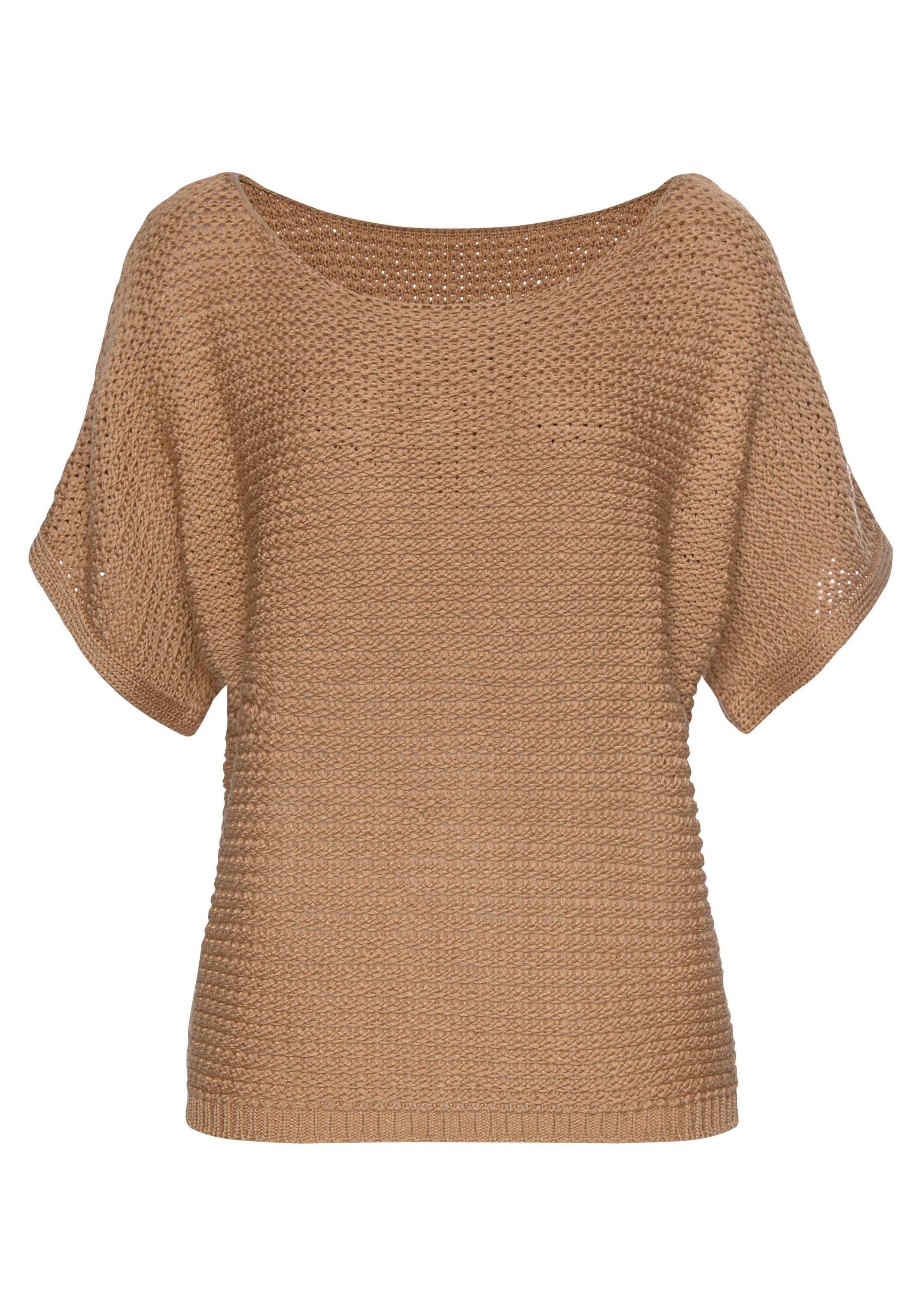 LASCANA Kurzarmpullover , in luftigem Ajourstrick, Strickpullover, sommerlich